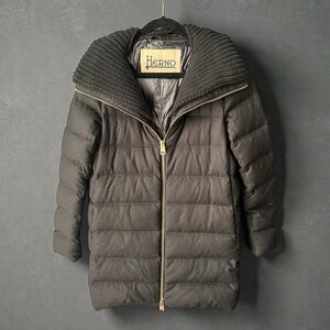Herno Mid Length Cashmere and Silk Down Puffer